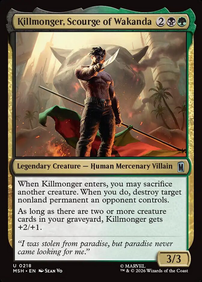 Killmonger, Scourge of Wakanda - קלף הדגל של שחור-ירוק